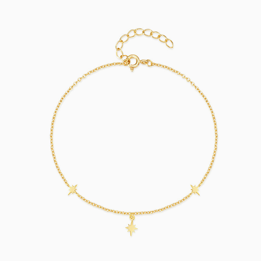 Dangle North Star Anklet - Gold