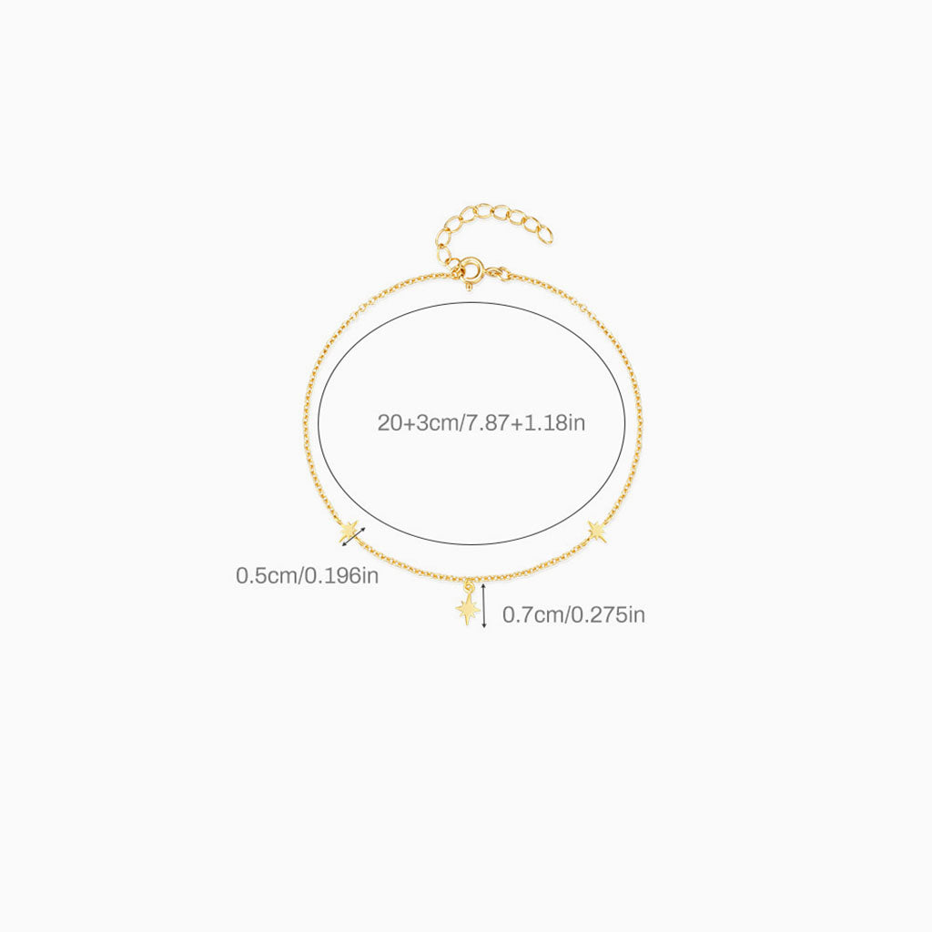 Dangle North Star Anklet - Gold