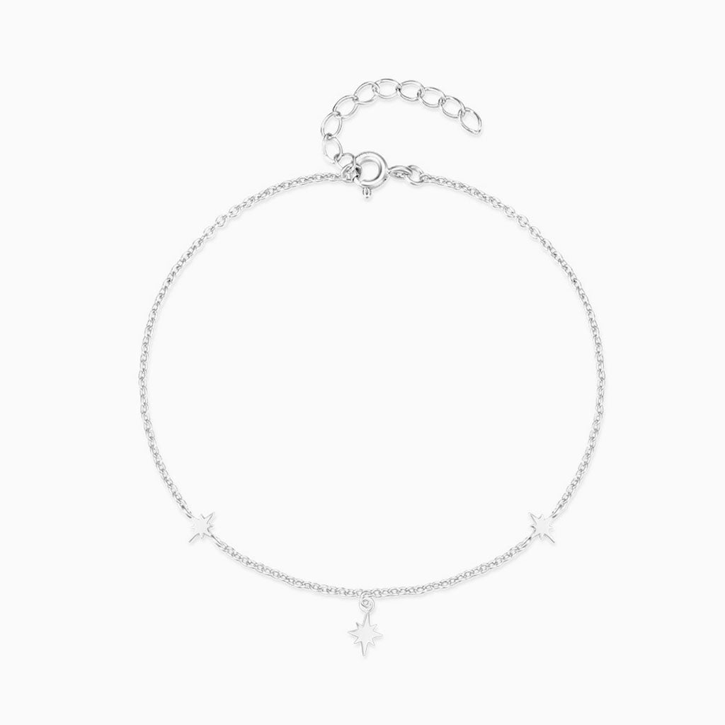 Dangle North Star Anklet - Silver