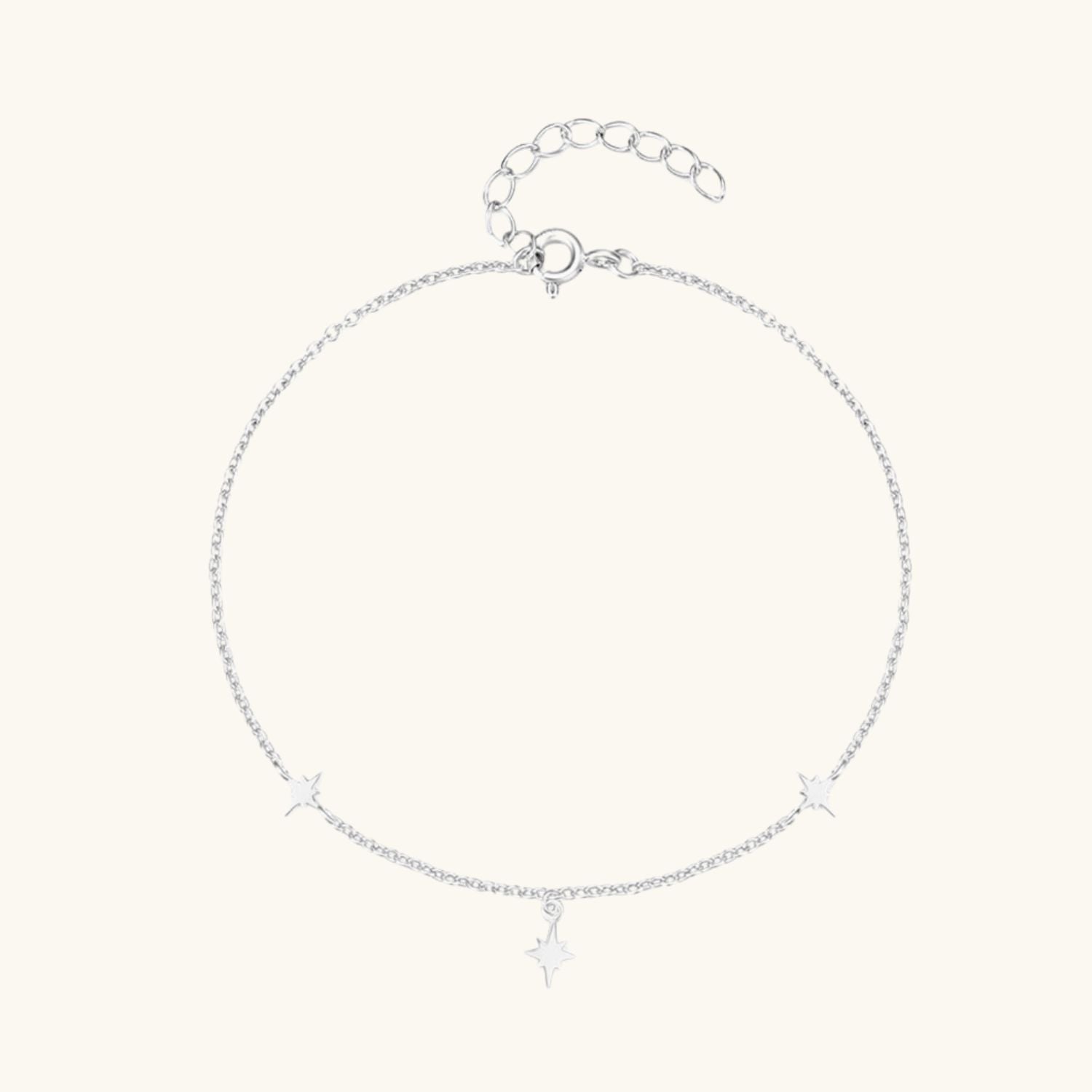 Dangle North Star Anklet - Silver