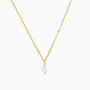 Dangle Pearl Beaded Station Necklace - Gold