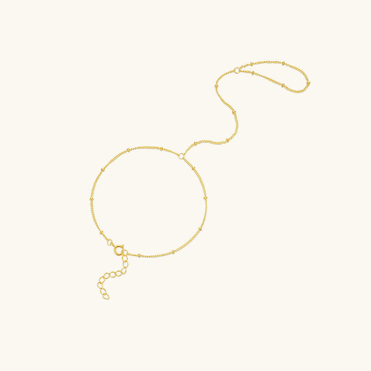 Delicate Beaded Hand Chain Bracelet - Gold
