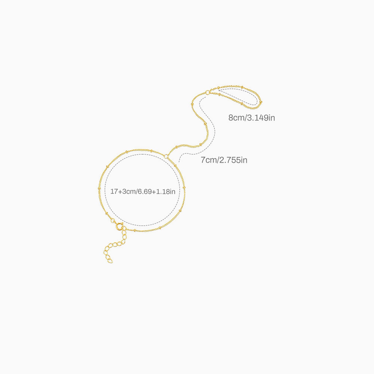 Delicate Beaded Hand Chain Bracelet - Gold