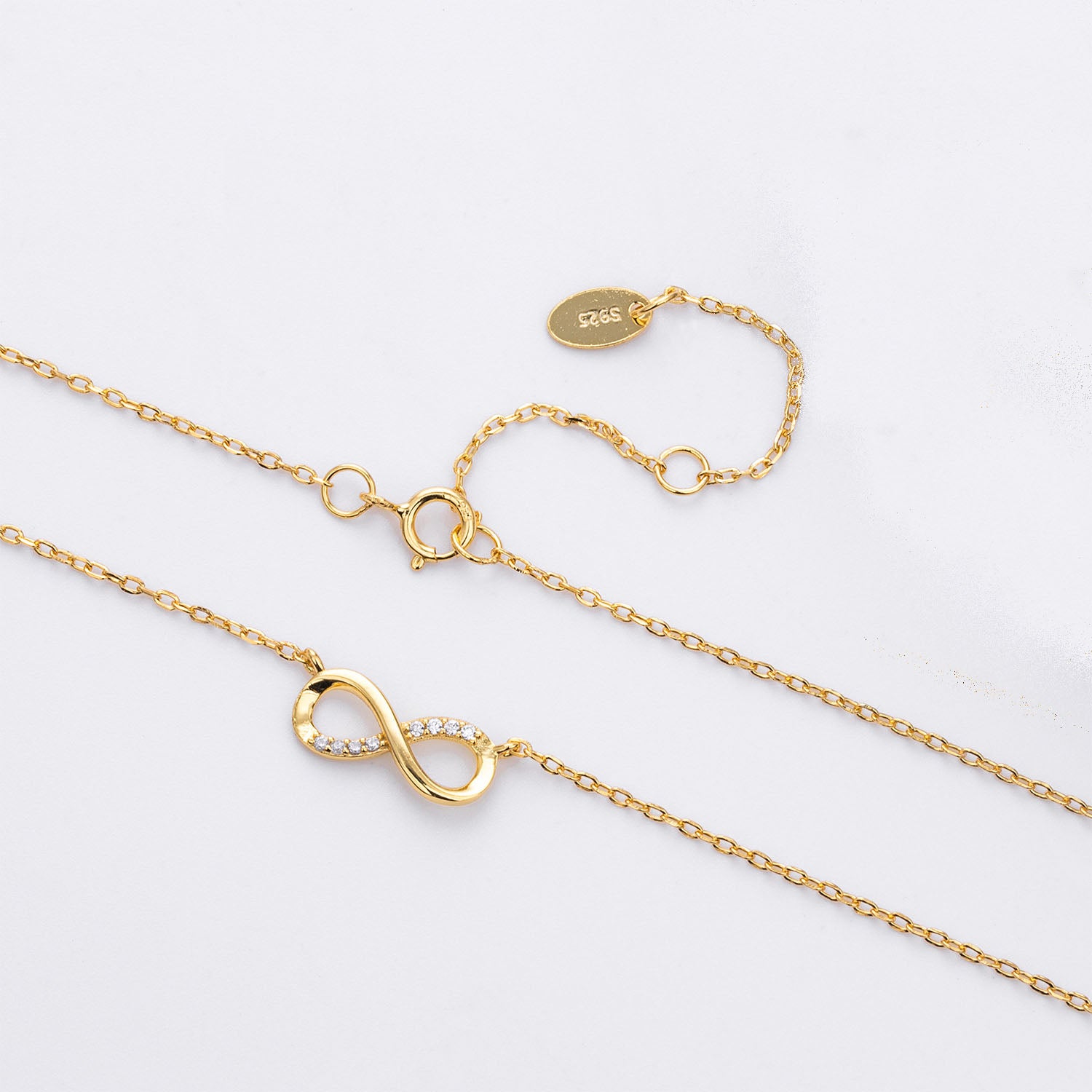 Delicate Diamond Infinity Necklace - Gold