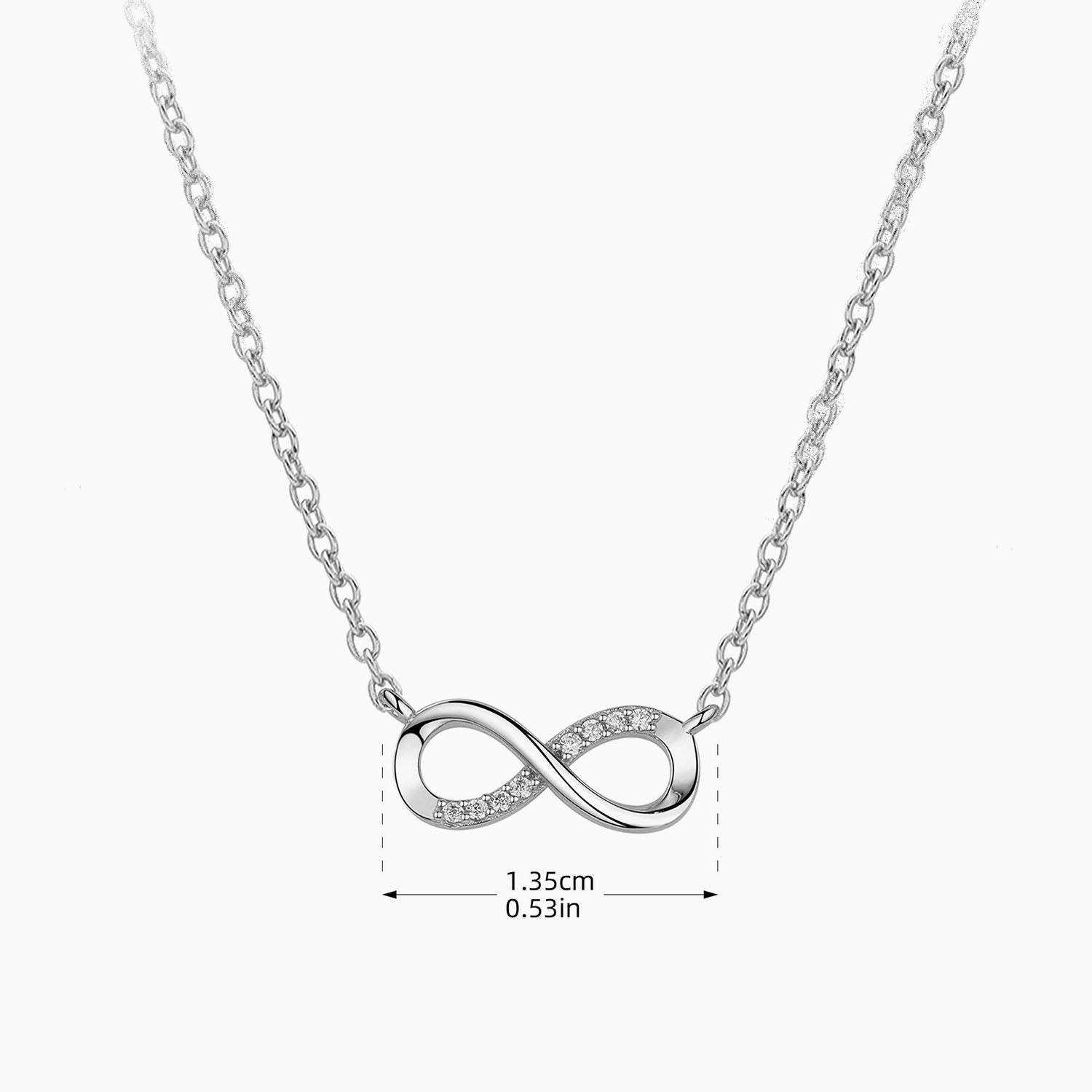 Delicate Diamond Infinity Necklace - Silver
