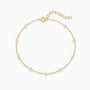Delicate Pearl Station Anklet - Gold