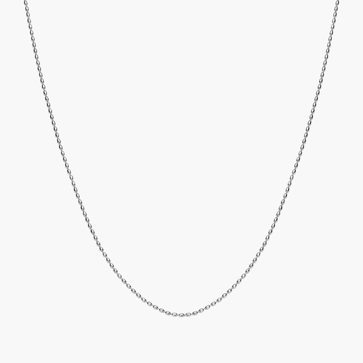 Diamond Cut Bead Chain Necklace - Silver