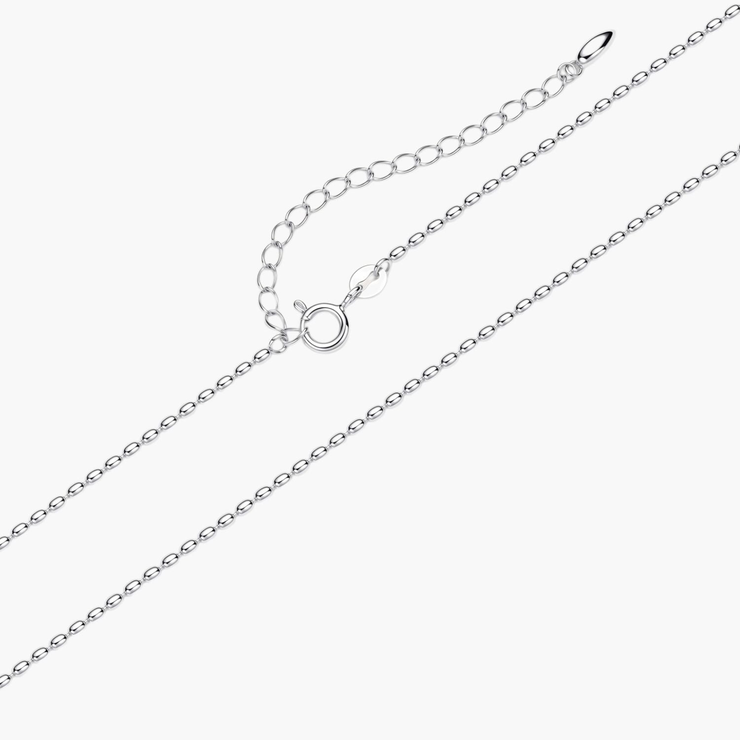 Diamond Cut Bead Chain Necklace - Silver