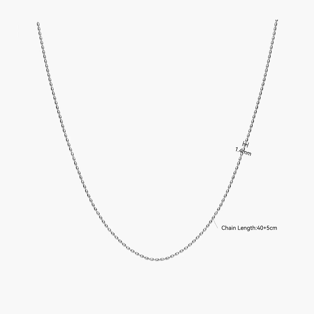 Diamond Cut Bead Chain Necklace - Silver