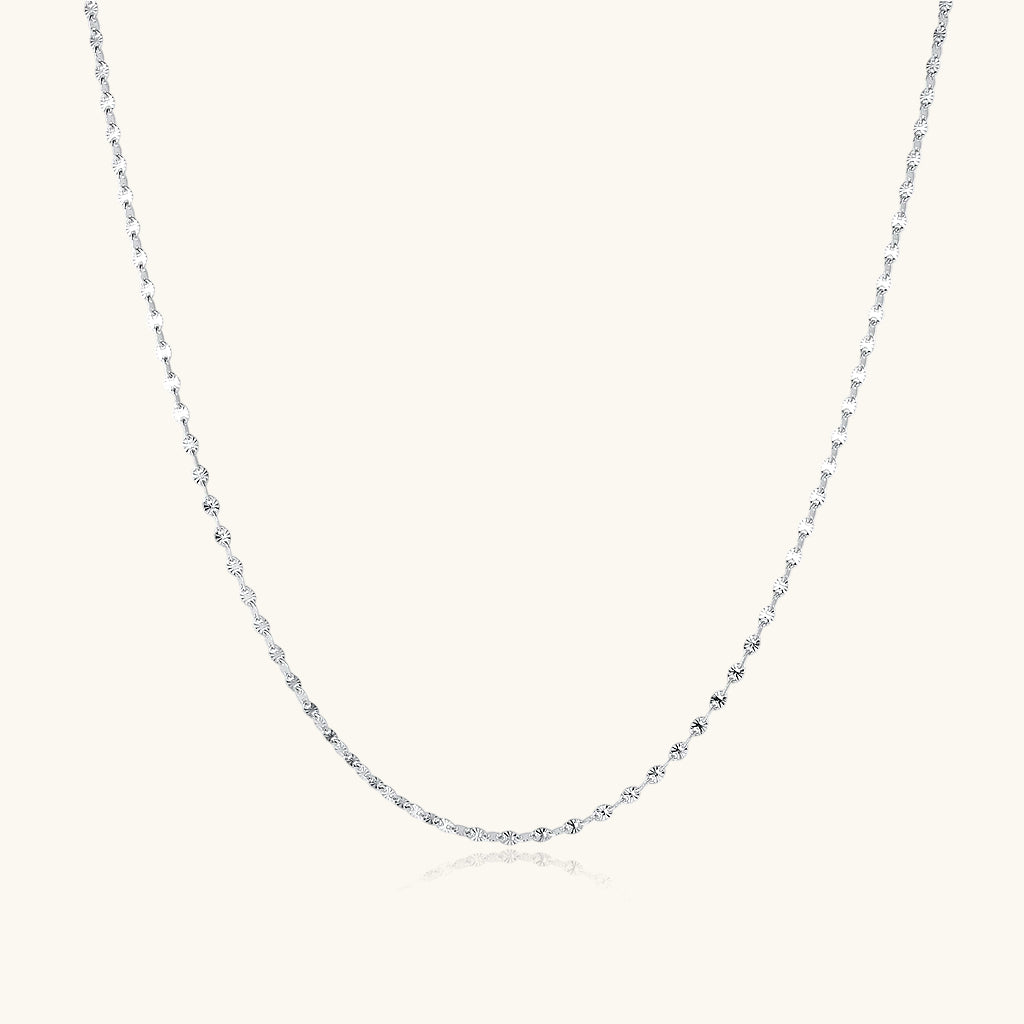 Diamond Cut  Mariner Chain Necklace - Silver