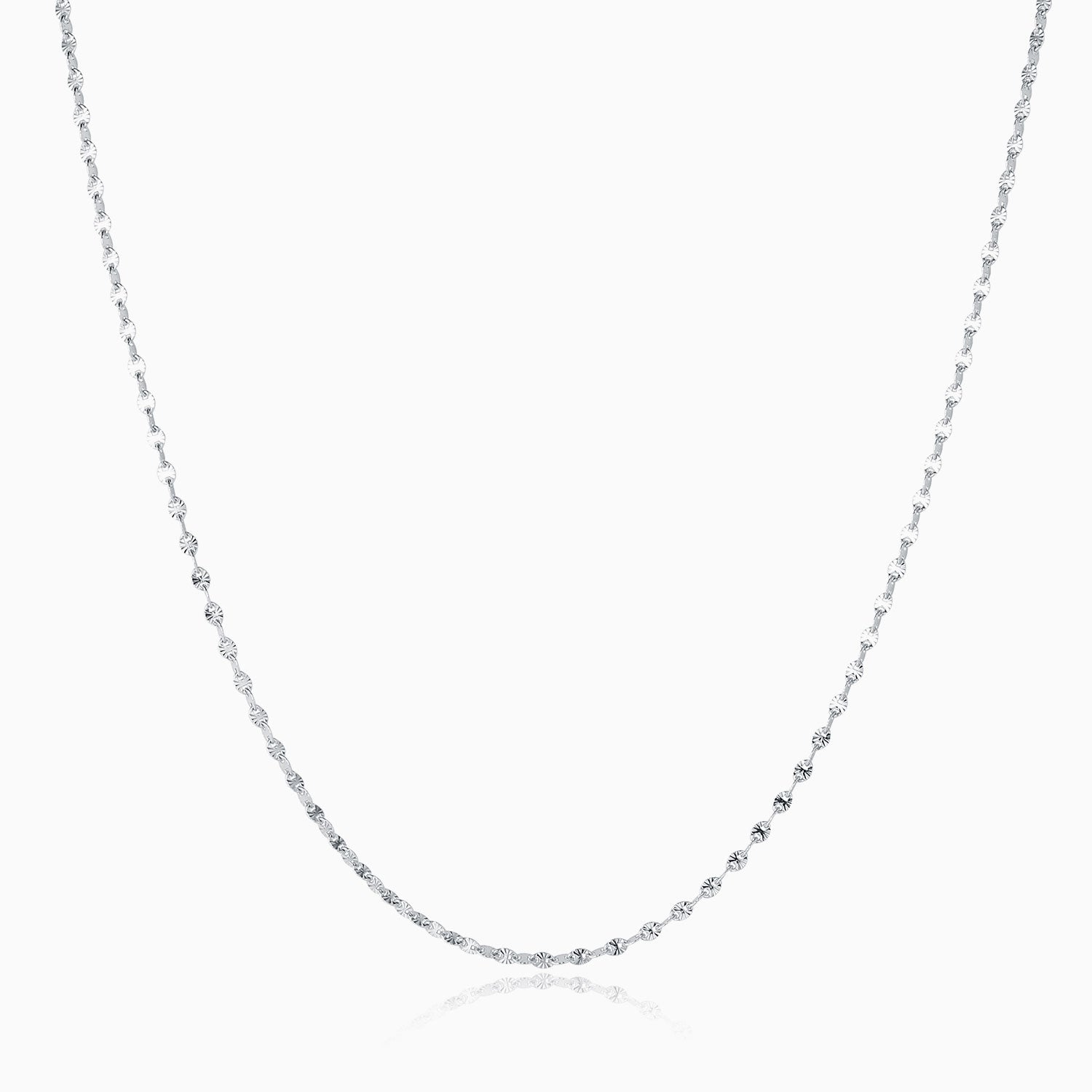 Diamond Cut  Mariner Chain Necklace - Silver