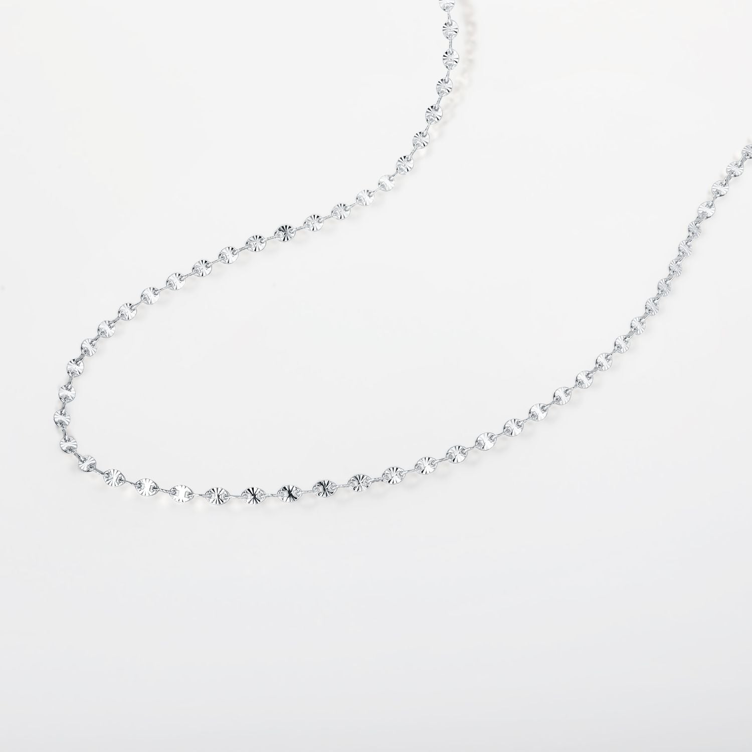 Diamond Cut  Mariner Chain Necklace - Silver
