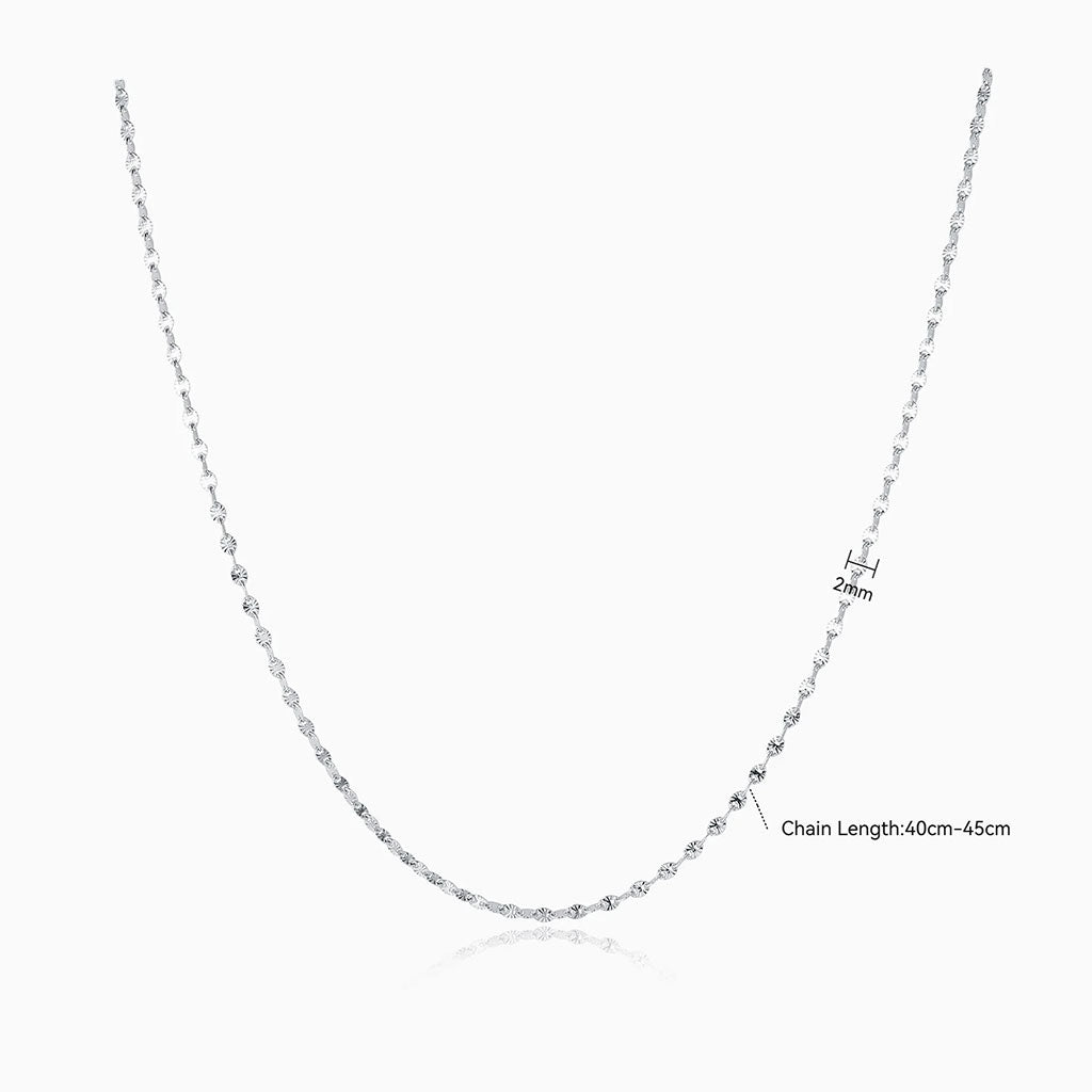 Diamond Cut  Mariner Chain Necklace - Silver