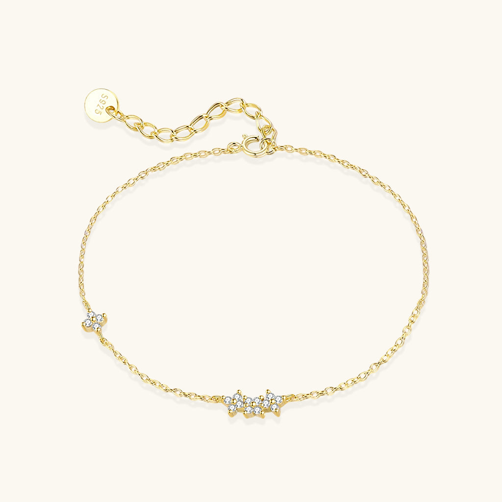 Diamond Floral Cluster Bracelet - Gold