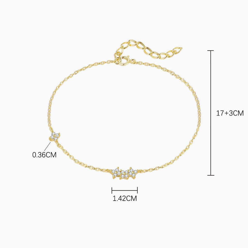 Diamond Floral Cluster Bracelet - Gold