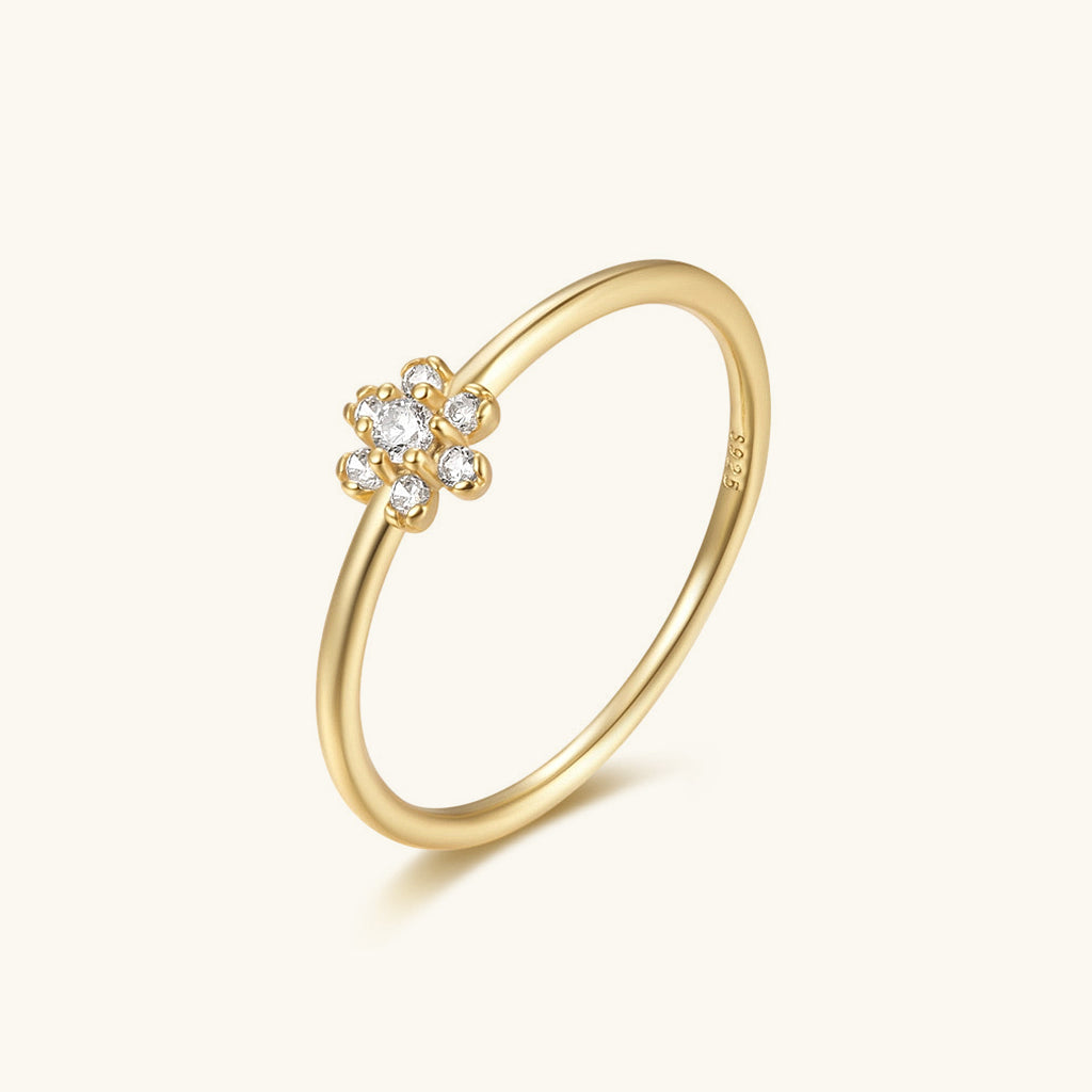 Diamond Flower Cluster Ring - Gold
