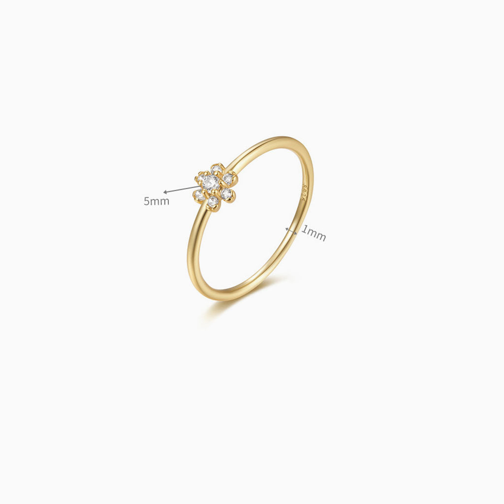 Diamond Flower Cluster Ring - Gold