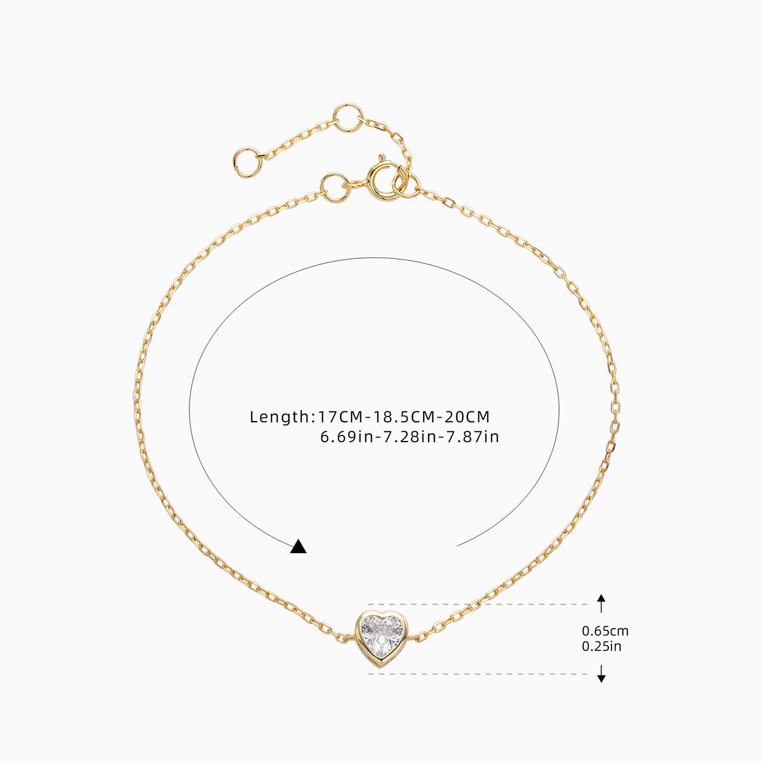 Diamond Heart Bracelet - Gold