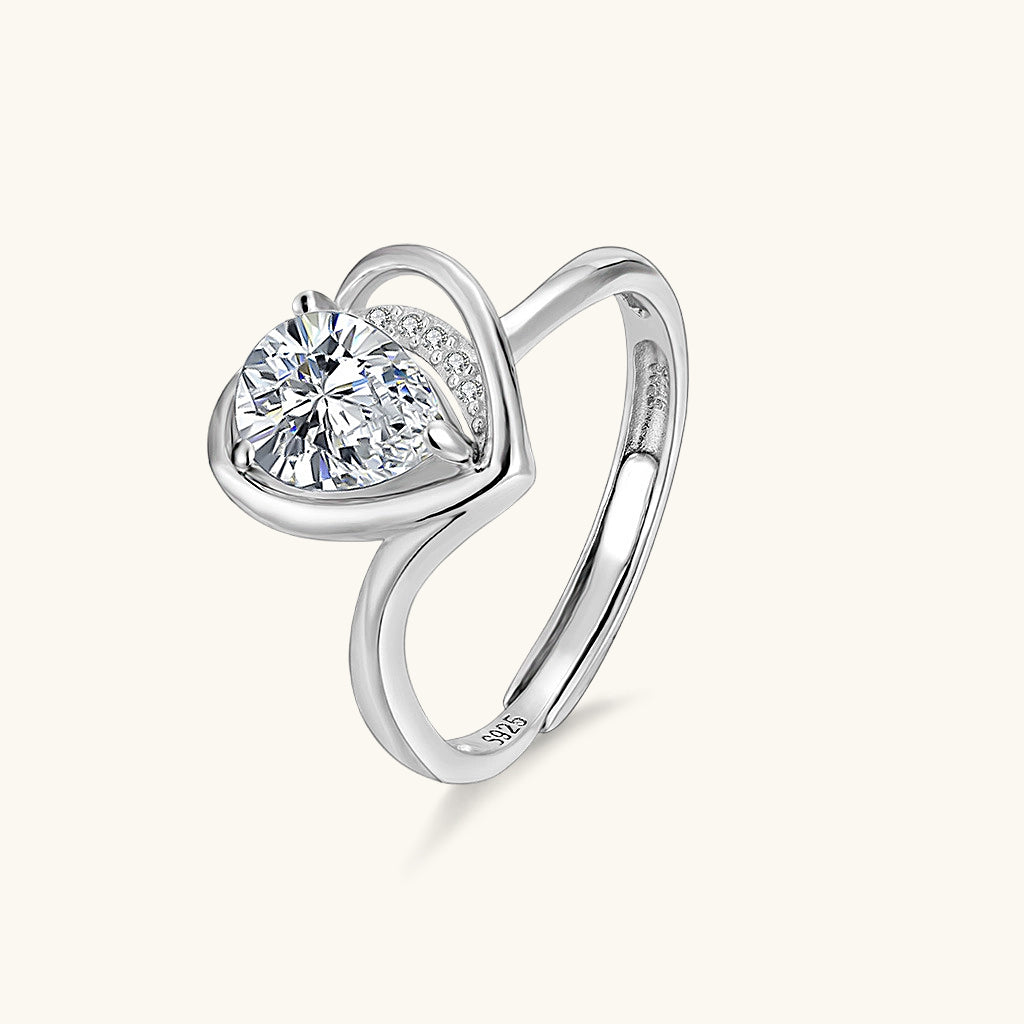 Diamond Heart Ring - Silver