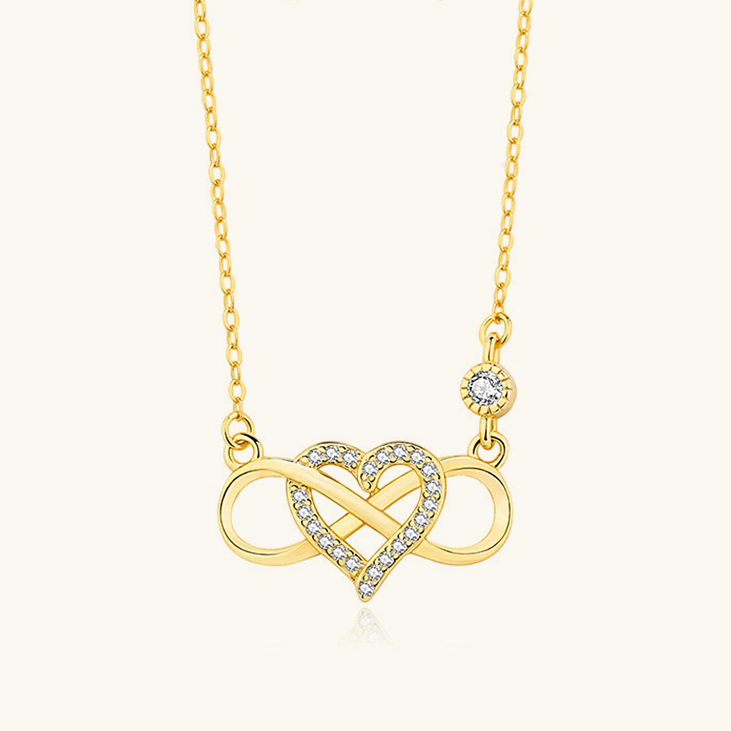 Diamond Infinity Heart Necklace - Gold