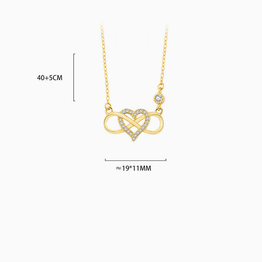 Diamond Infinity Heart Necklace - Gold