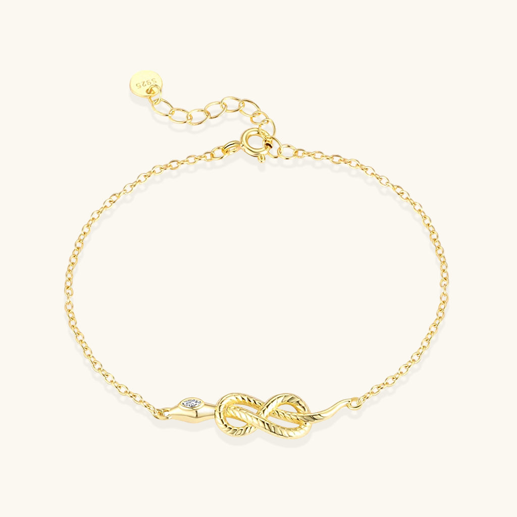 Diamond Infinity Snake Bracelet - Gold