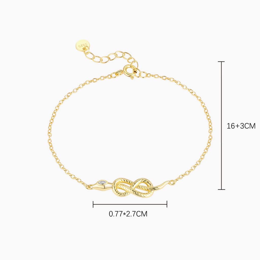 Diamond Infinity Snake Bracelet - Gold