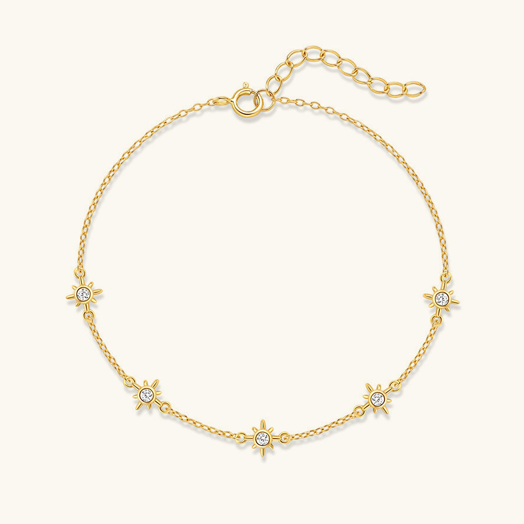 Diamond North Star Station Bracelet - Gold