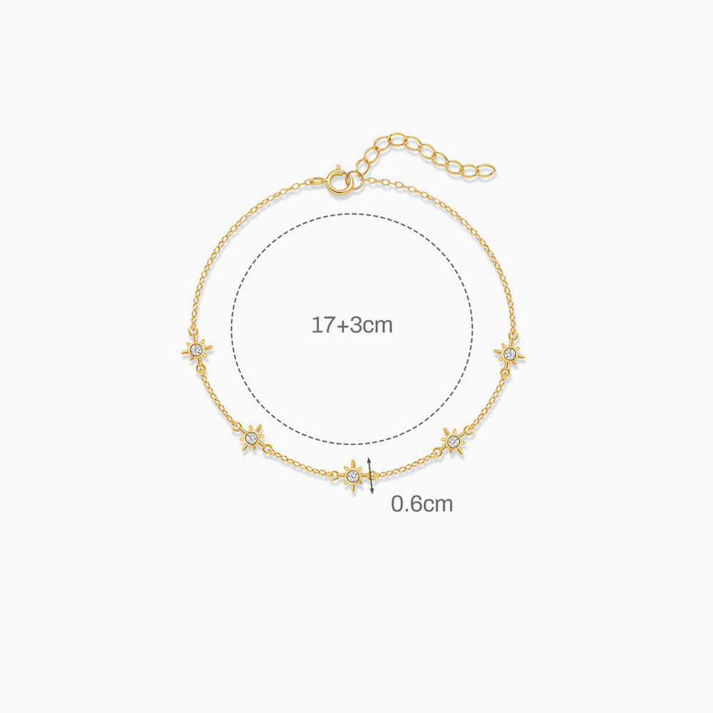 Diamond North Star Station Bracelet - Gold