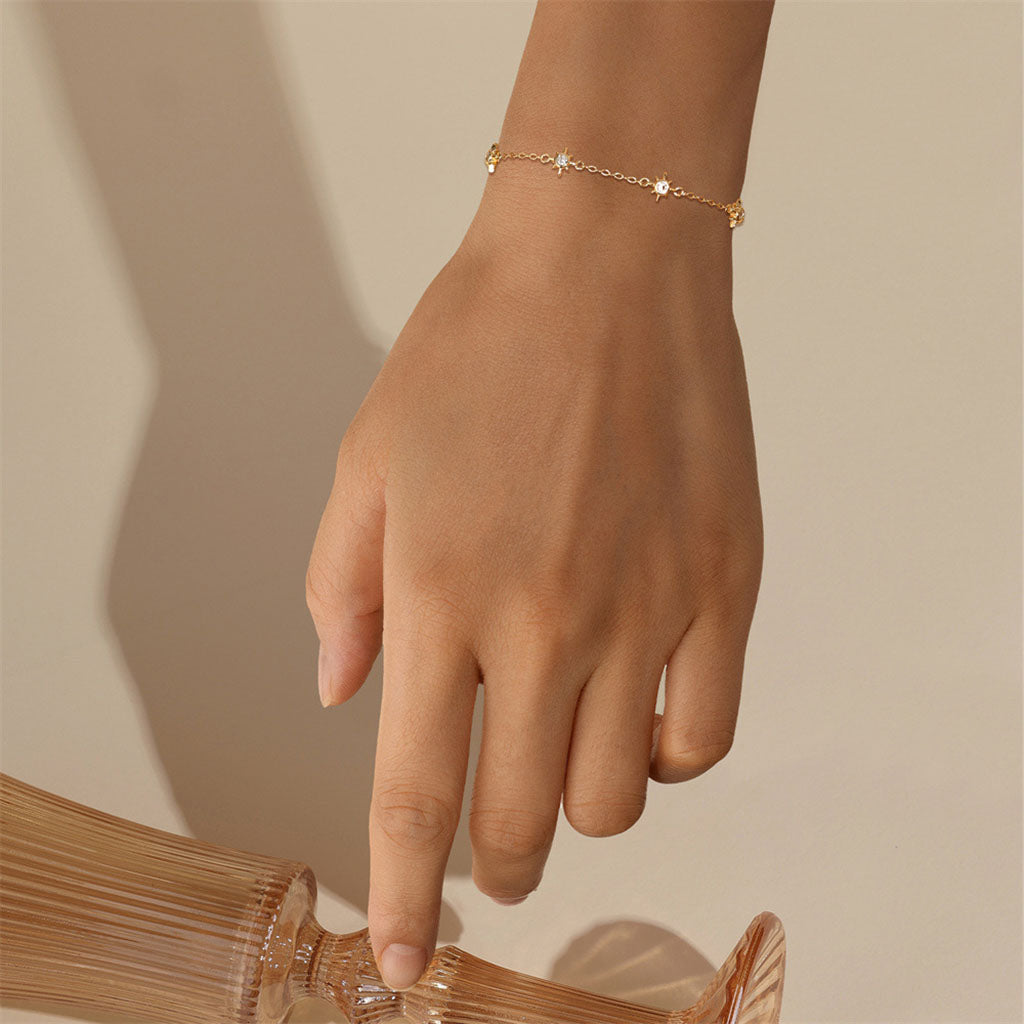 Diamond North Star Station Bracelet - Gold