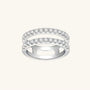 Double Band Moissanite Ring - Silver