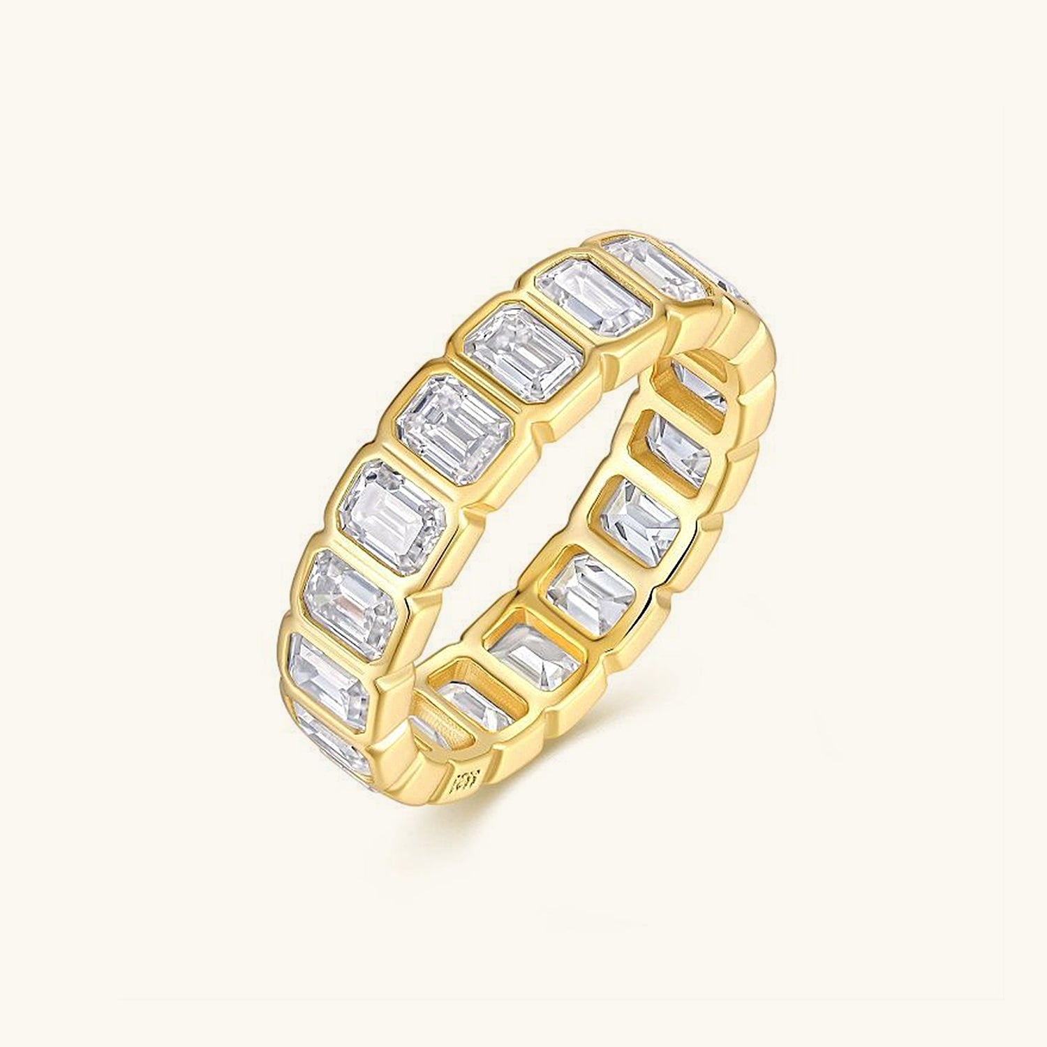 Emerald Moissanite Eternity Ring