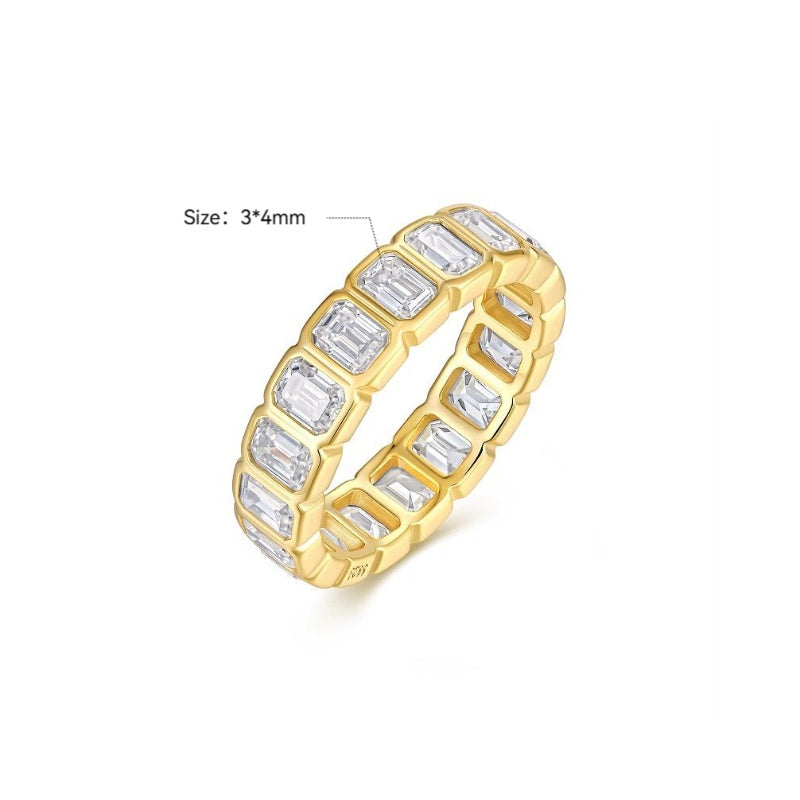 Emerald Moissanite Eternity Ring