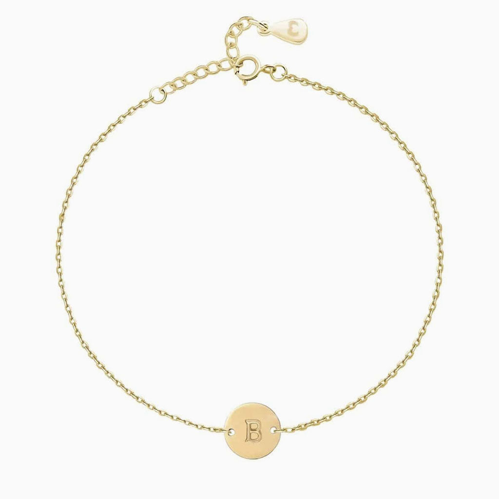 Engraved Initial Bracelet - Gold