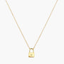 Engraved Initial Padlock Necklace - Gold