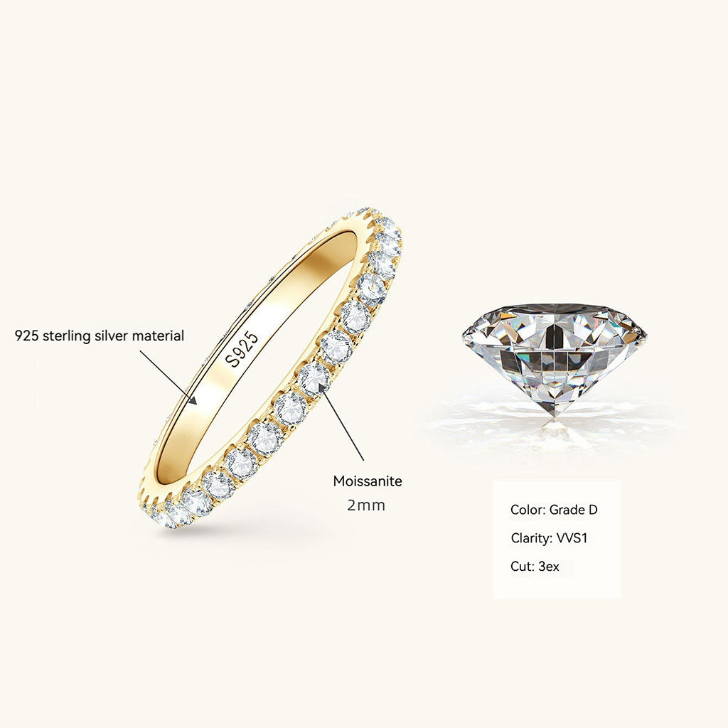 Eternity Moissanite Ring - Gold
