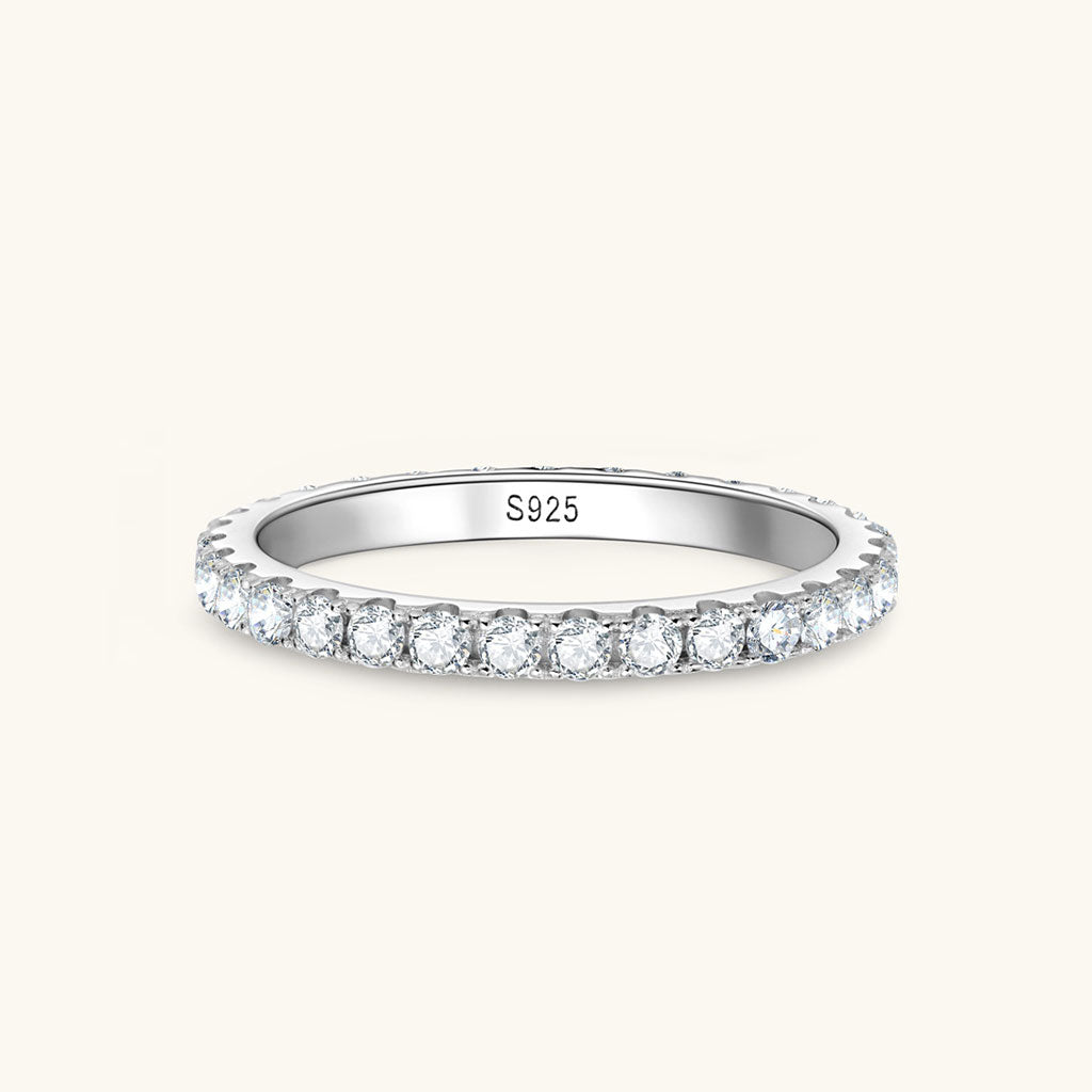 Eternity Moissanite Ring - Silver