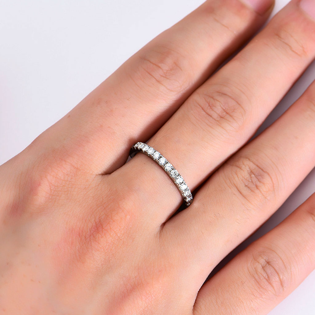Eternity Moissanite Ring - Silver