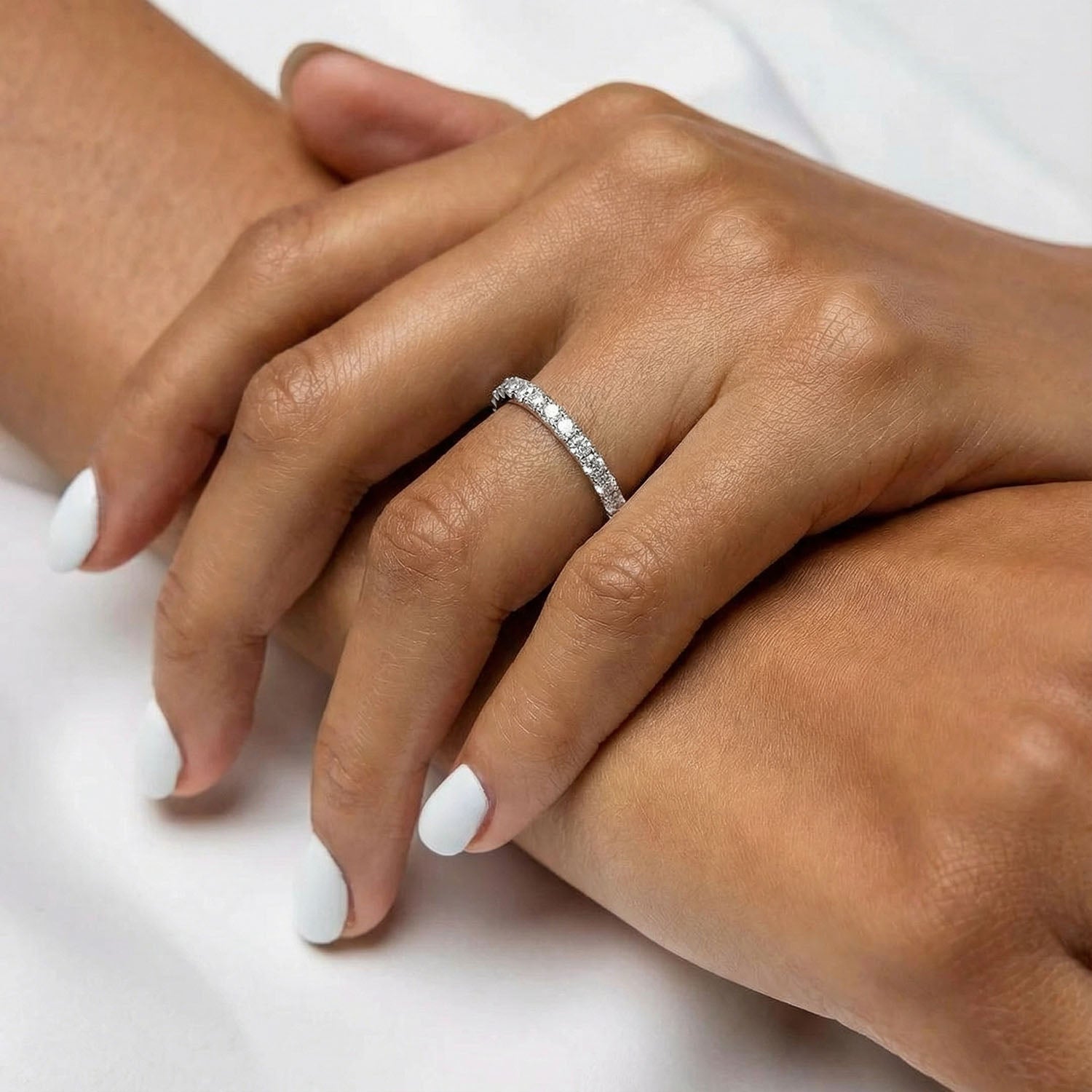 Eternity Moissanite Ring - Silver