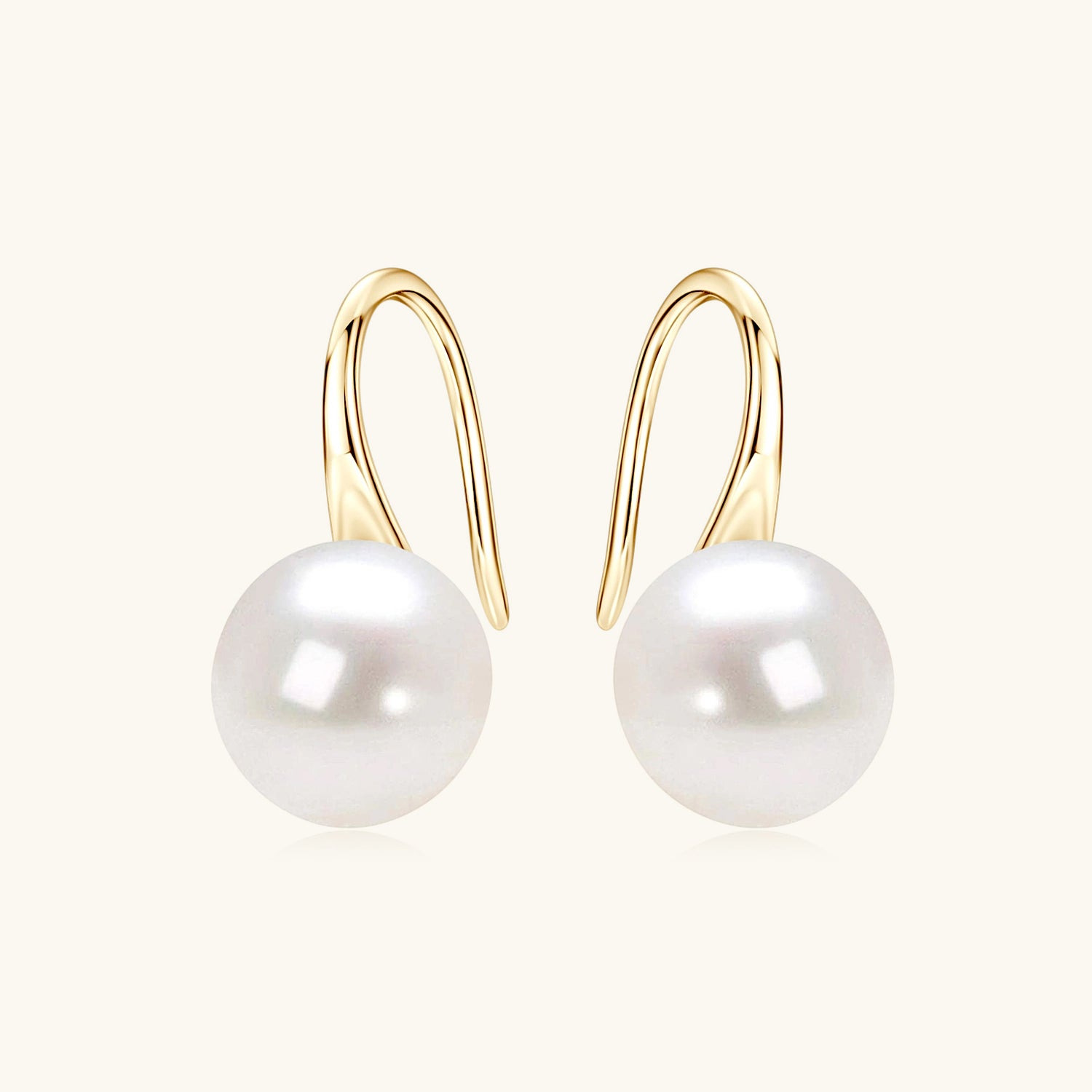 Freshwater Pearl Drop Hook Earrings - Gold
