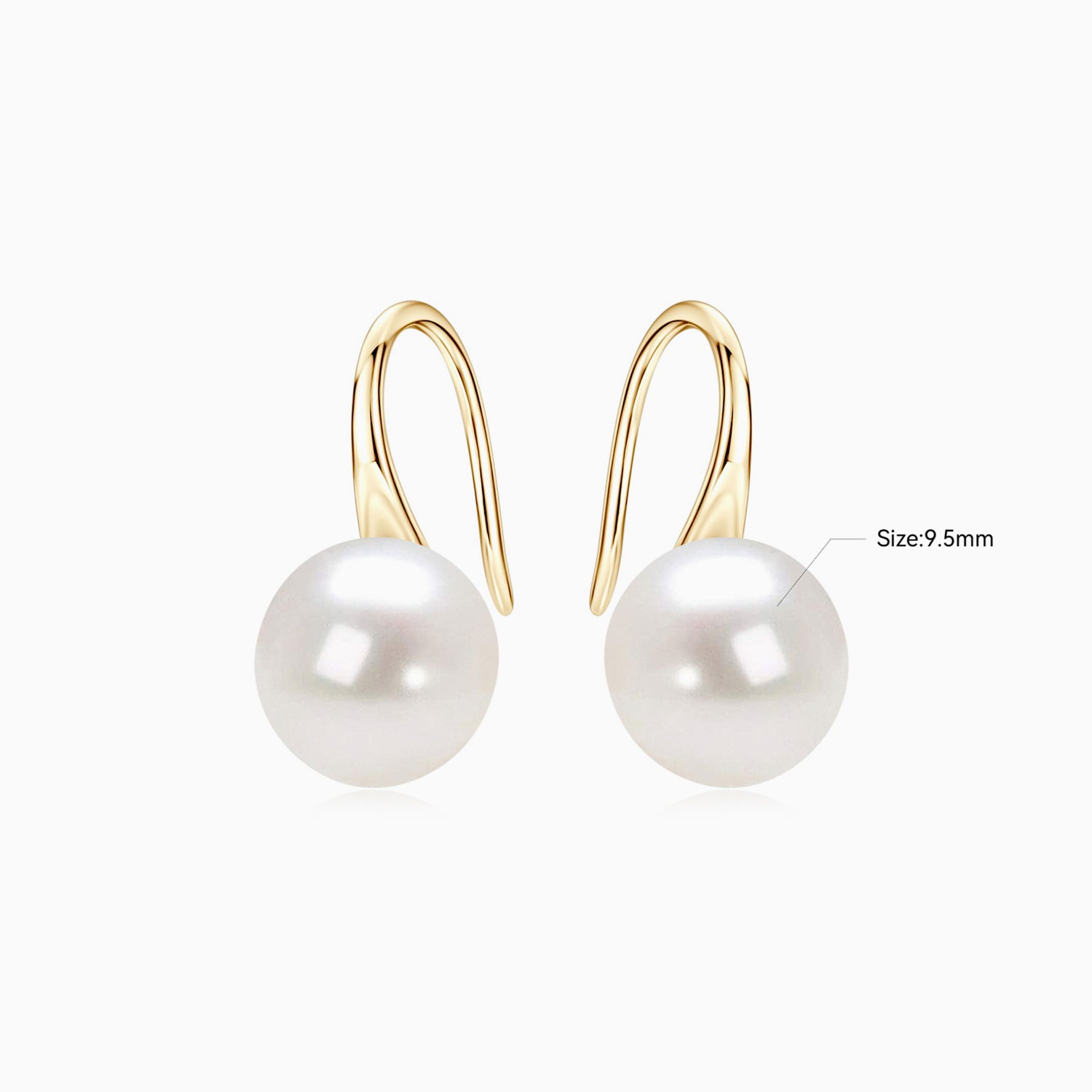 Freshwater Pearl Drop Hook Earrings - Gold