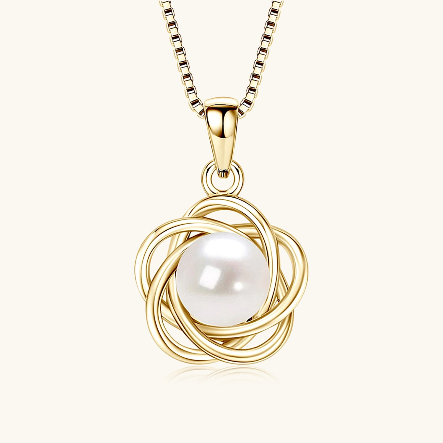 Freshwater Pearl Floral Pendant Necklace - Gold