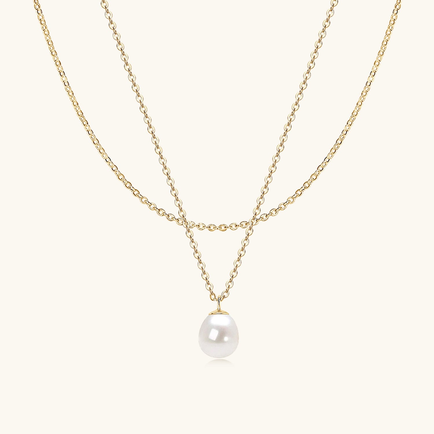 Freshwater Pearl Layered Necklace - Gold