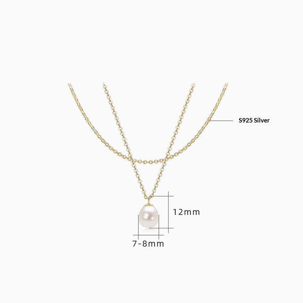 Freshwater Pearl Layered Necklace - Gold