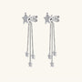 Fringe Star Moissanite Drop Earrings - Silver
