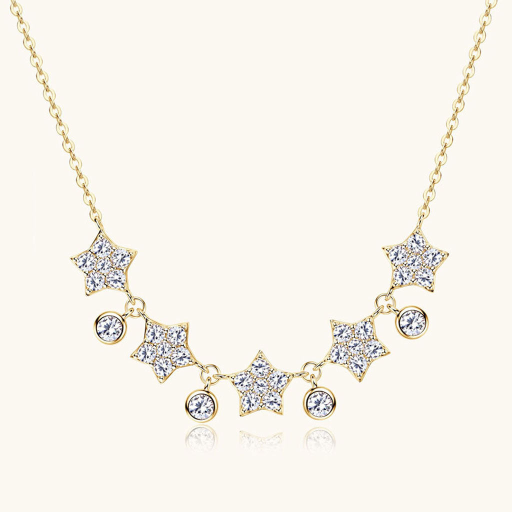 Galaxy Constellation Moissanite Necklace - Gold