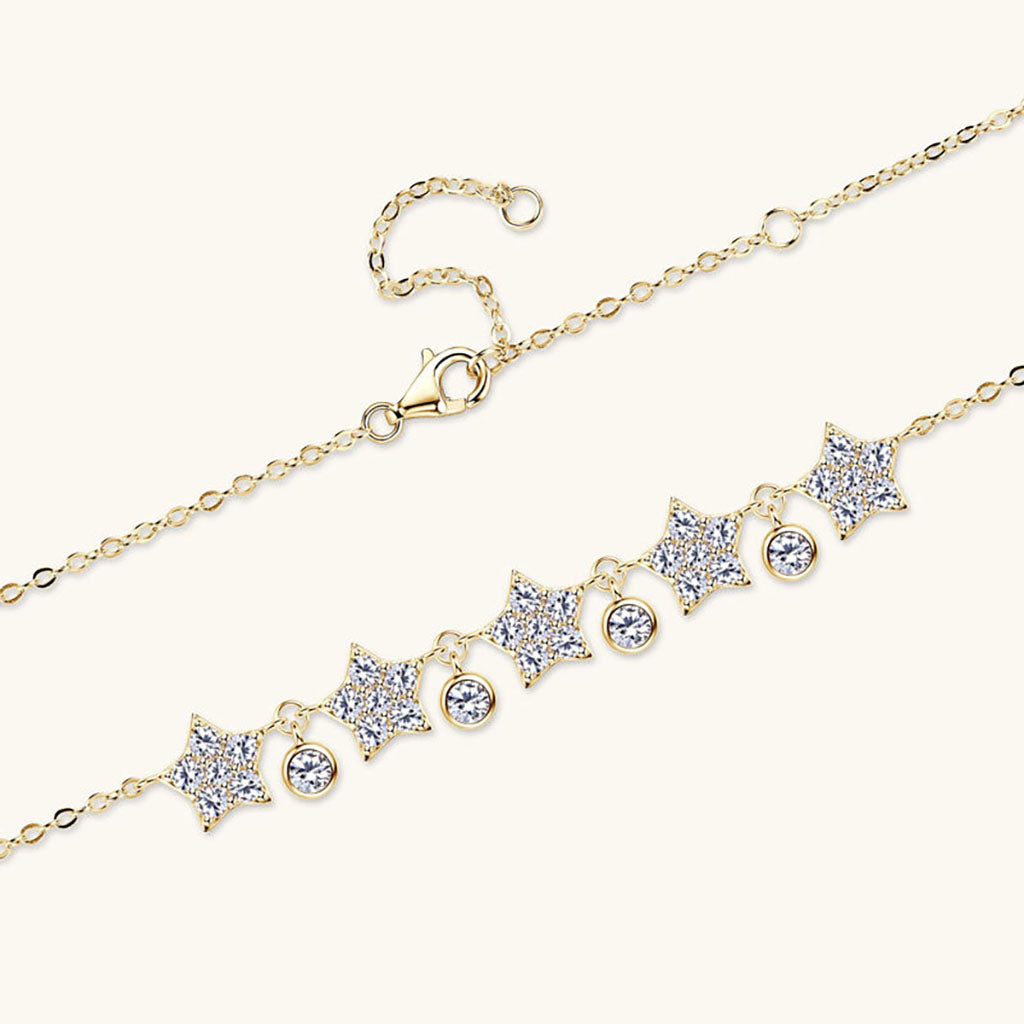 Galaxy Constellation Moissanite Necklace - Gold