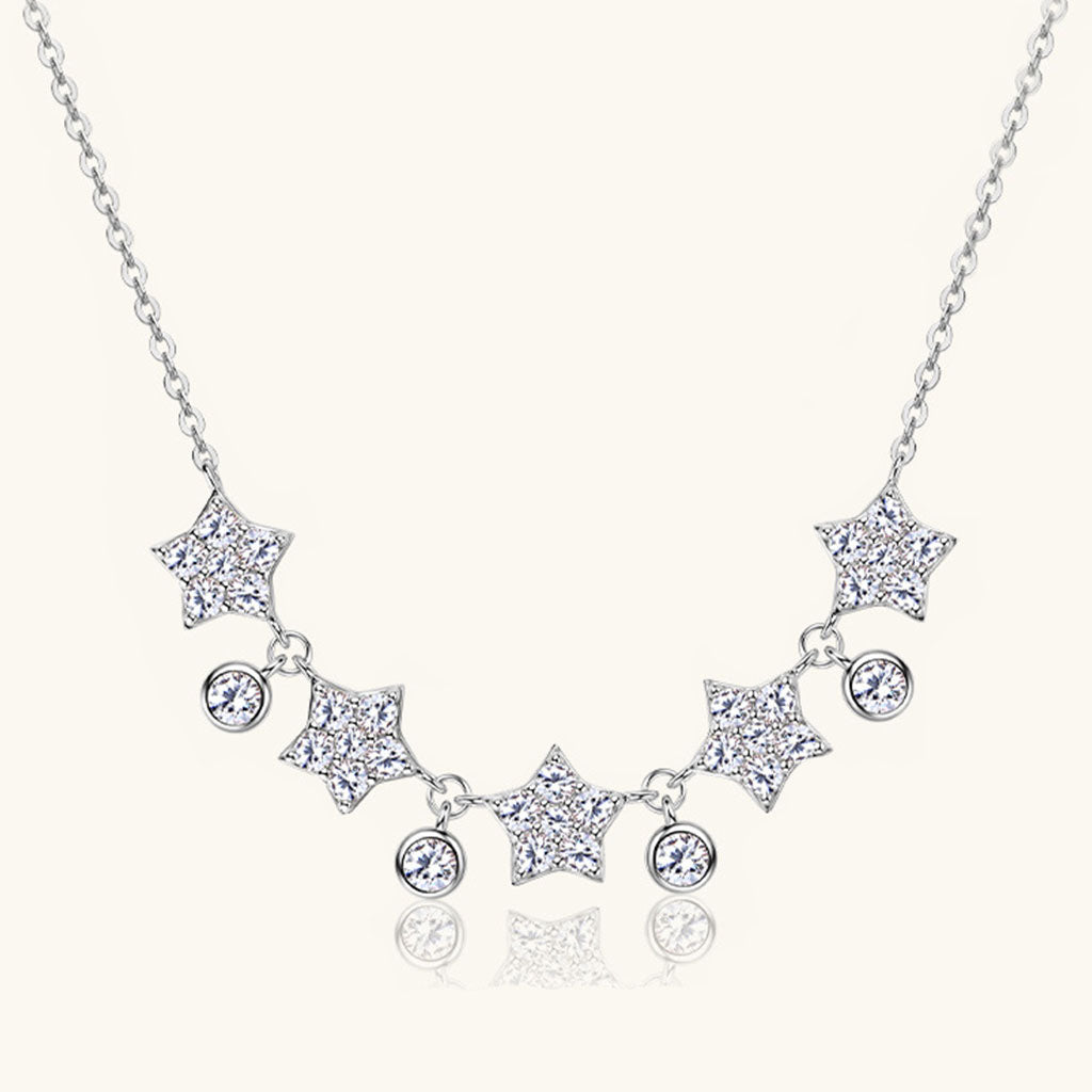 Galaxy Constellation Moissanite Necklace - Silver
