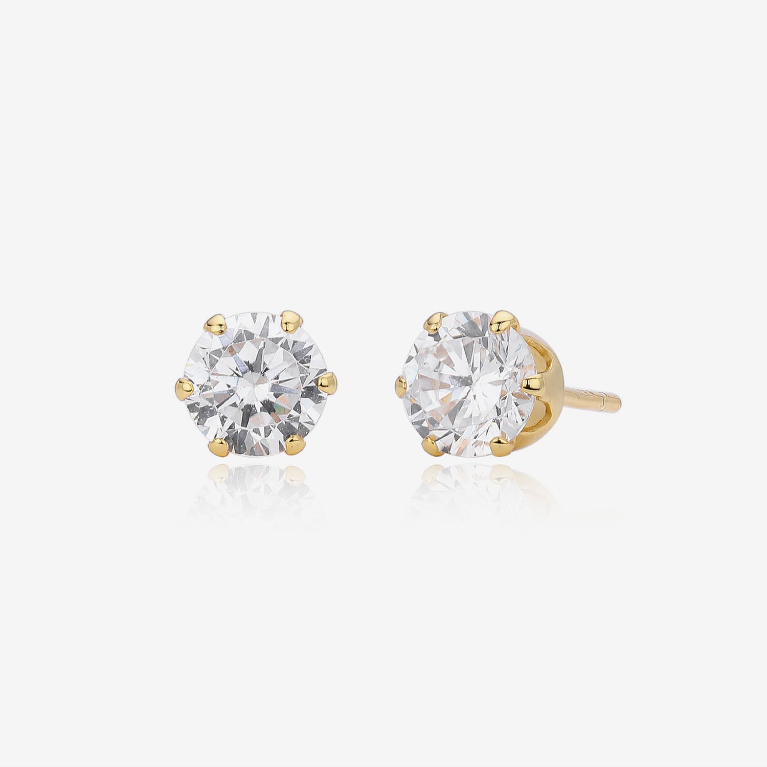Galaxy Diamond Solitaire Stud Earrings - Gold