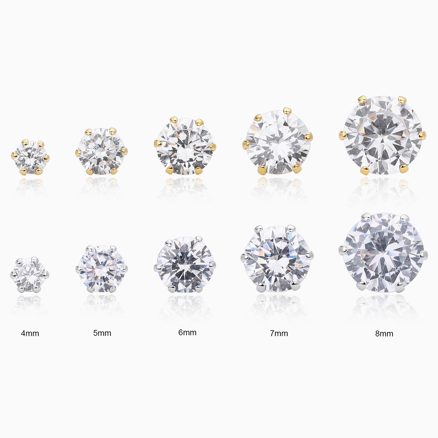 Galaxy Diamond Solitaire Stud Earrings - Gold